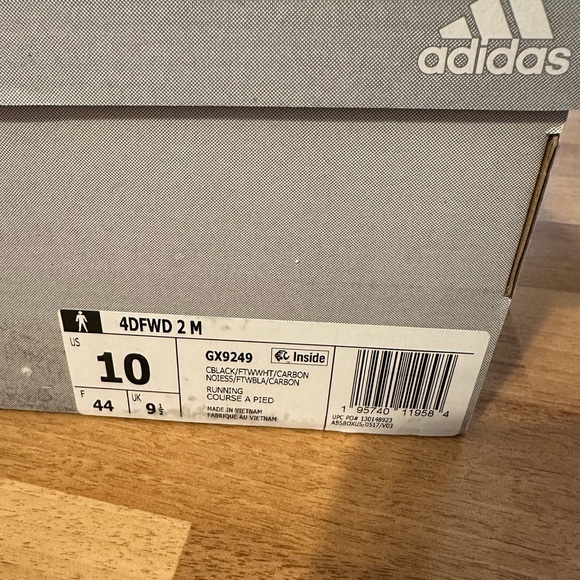 Men’s Adidas 4DFWD 2 Running Shoes Black and White size 10 - Picture 2 of 10